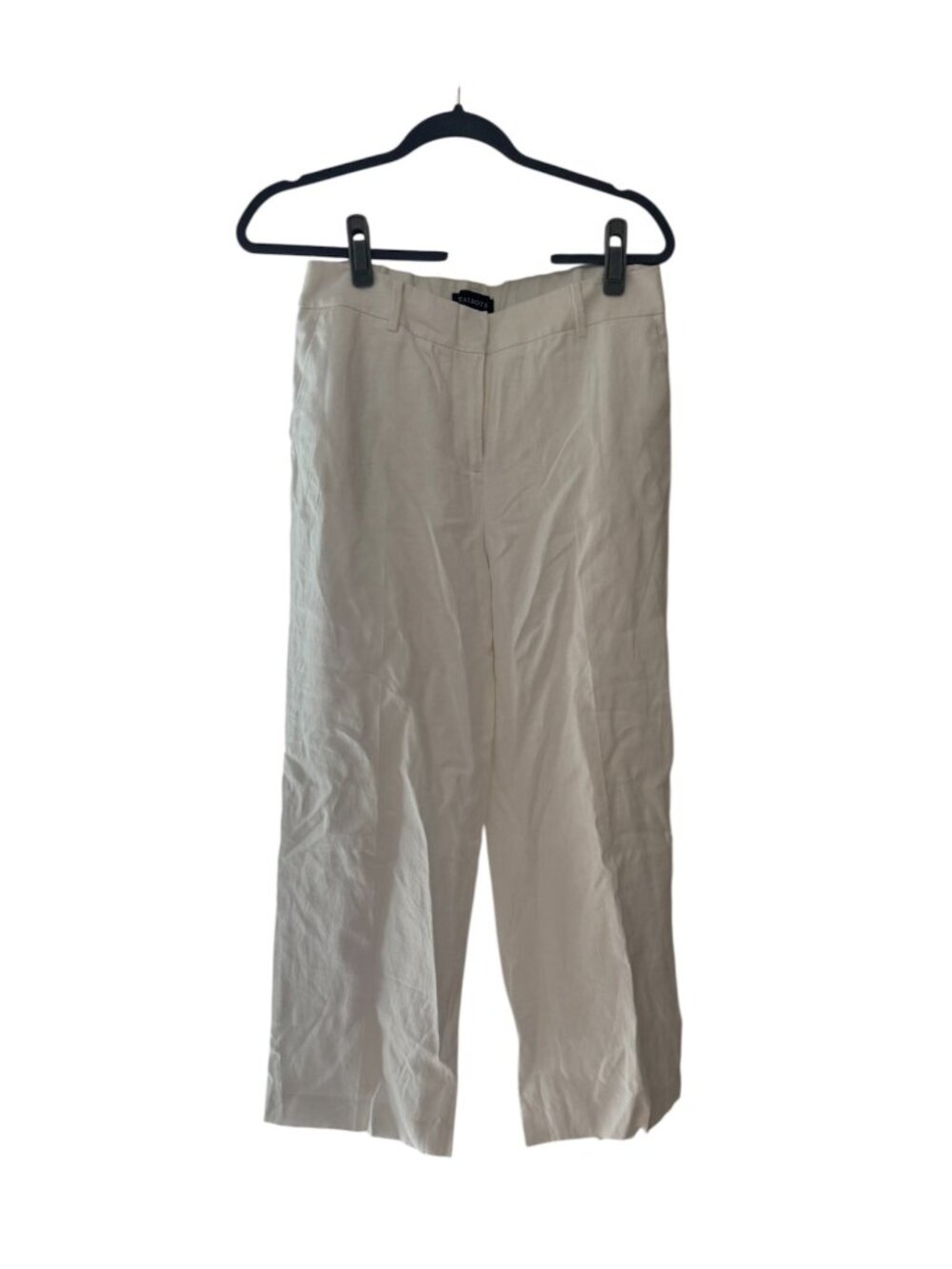 Talbots White Linen Blend Wide Leg Cropped Pants Women’s Size 4 Career Casual